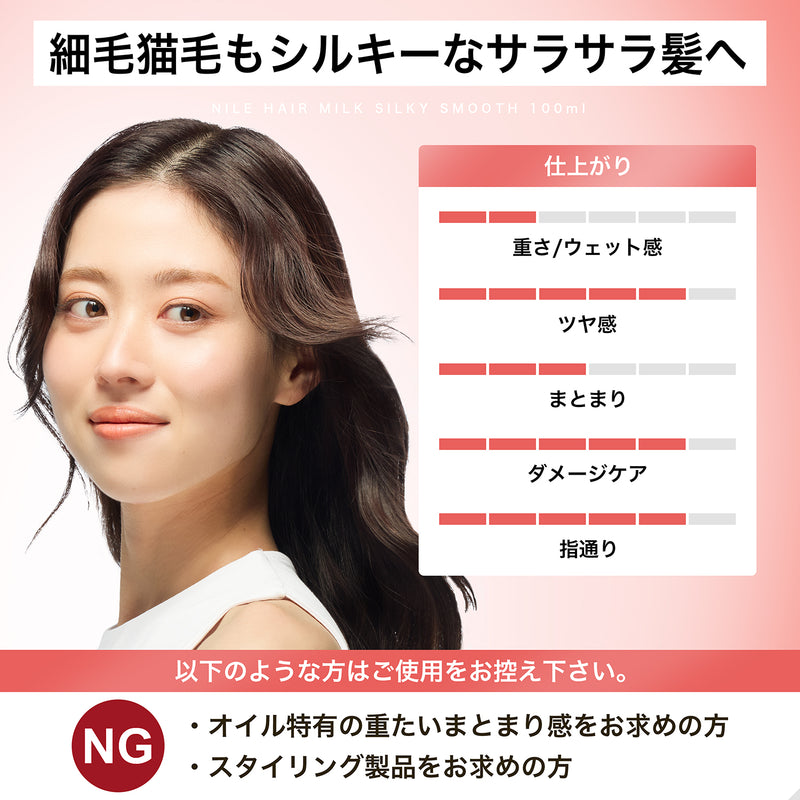 NILE ヘアミルク 洗い流さないトリートメント ミドルダメージ シルキースムース100mL